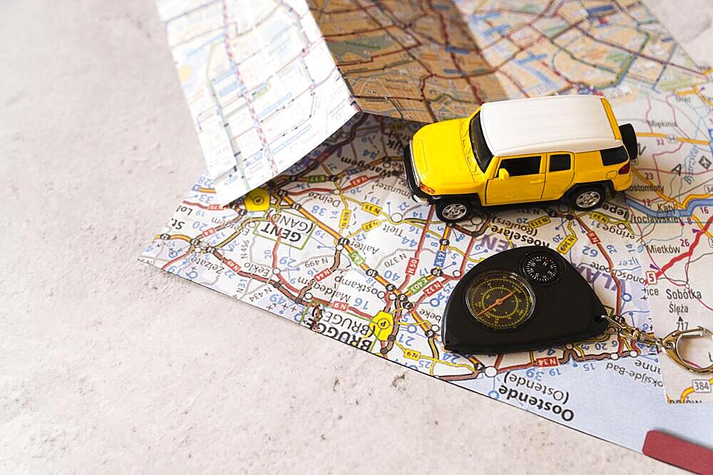 Travel decor car belgian map