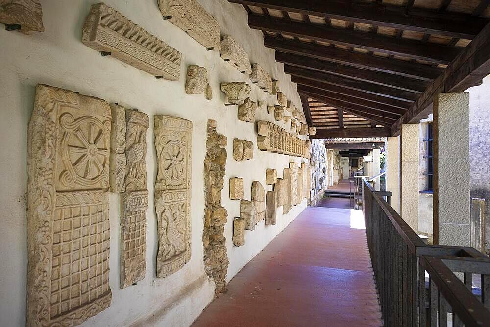 Ancient fragments of sculptures in the Grado Lapidarium, Basilica di Sant Eufemia, Grado, Friuli Venezia Giulia, Italy, Europe