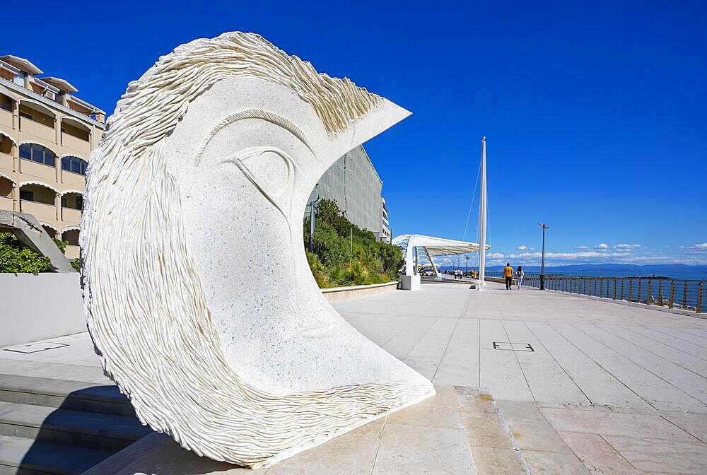 Modern sculpture on the seafront Nazario Sauro, Grado, Friuli Venezia Giulia, Italy, Europe