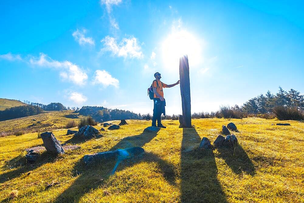 Prehistoric dolmen at dawn on top of Monte Adarra in Urnieta, near San Sebastian. Gipuzkoa, Basque Country