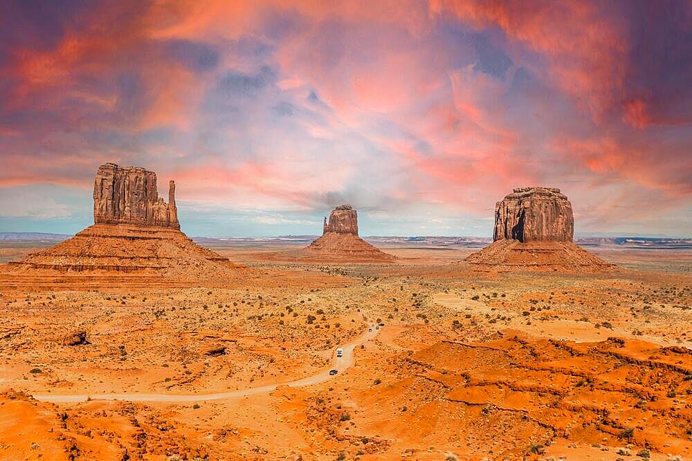 Monument Valley National Park at the Visitor Center at Orange Sunrise, Utah. United States