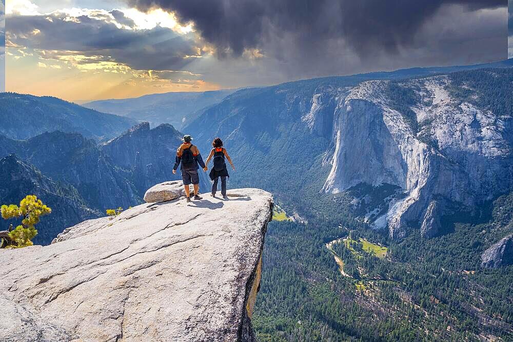 Finished the Taft point trekking in Yosemite National Park in sunset. United States