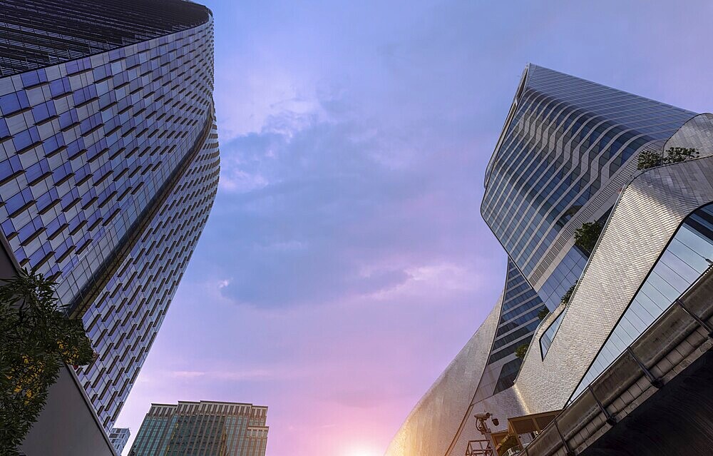 Thailand, Bangkok downtown business and financial district skyline, Asia