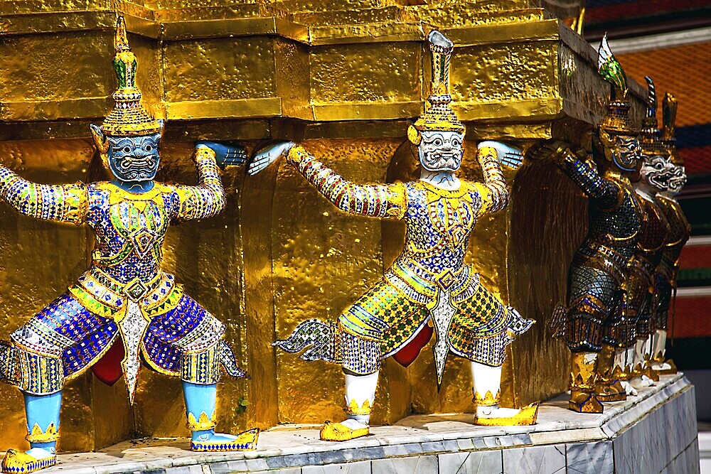 Temple guard at the Royal Palace in Bangkok Thailand