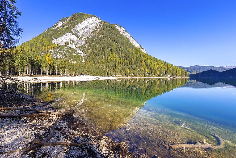 Autumn at Lake Lake Prags, Dolomites, South Tyrol