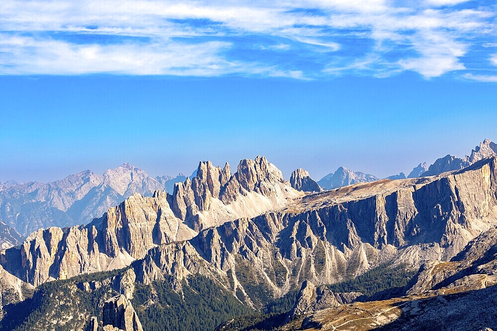 View from the summit of the Lagazuoi, Dolomites, Italy, Europe