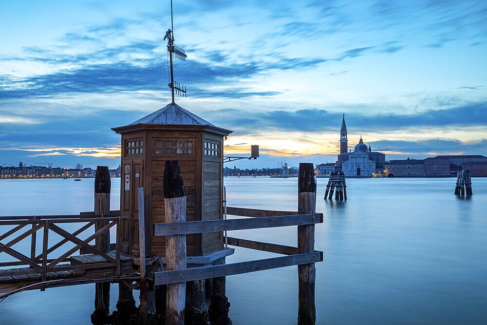 View of San Giorgio Maggiore from Punta della Dogana in Venice in the early morning