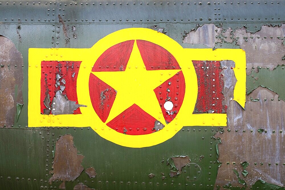 Vietnam military sign on the helicopter fuselage