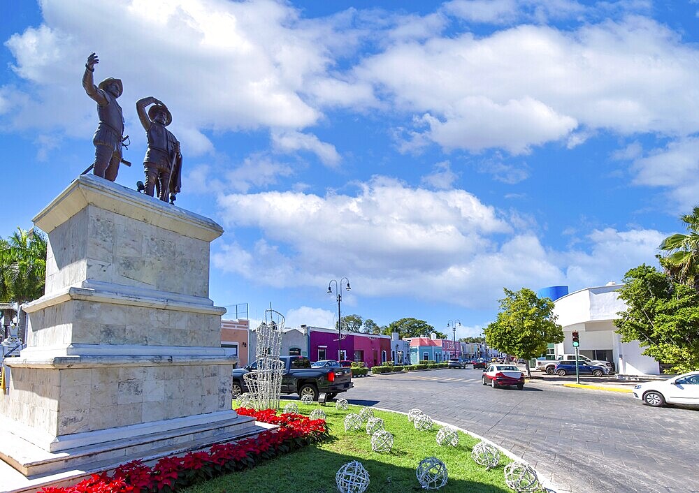 Central Avenue Paseo de Montejo in Merida with local museums, restaurants, monuments and tourist attractions