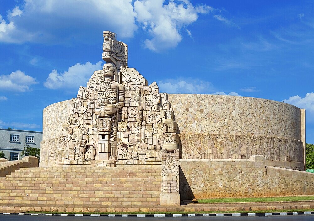 Mexico, Merida, an iconic Homeland Monument, Monumento a la Patria on Paseo de Montejo, Central America