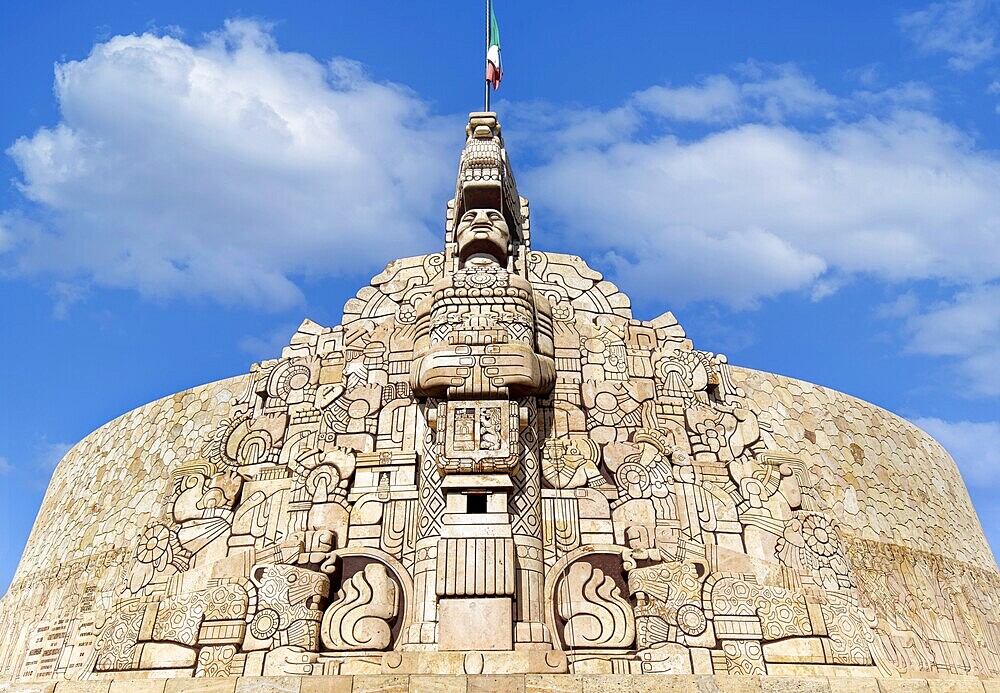 Merida, an iconic Homeland Monument (Monumento a la Patria) sculptured by Romulo Rozo, located at the runabout of Paseo de Montejo