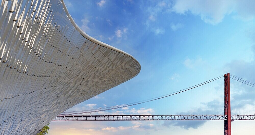 Lisbon, Portugal-10 July, 2020: Lisbon, Landmark suspension 25 of April bridge