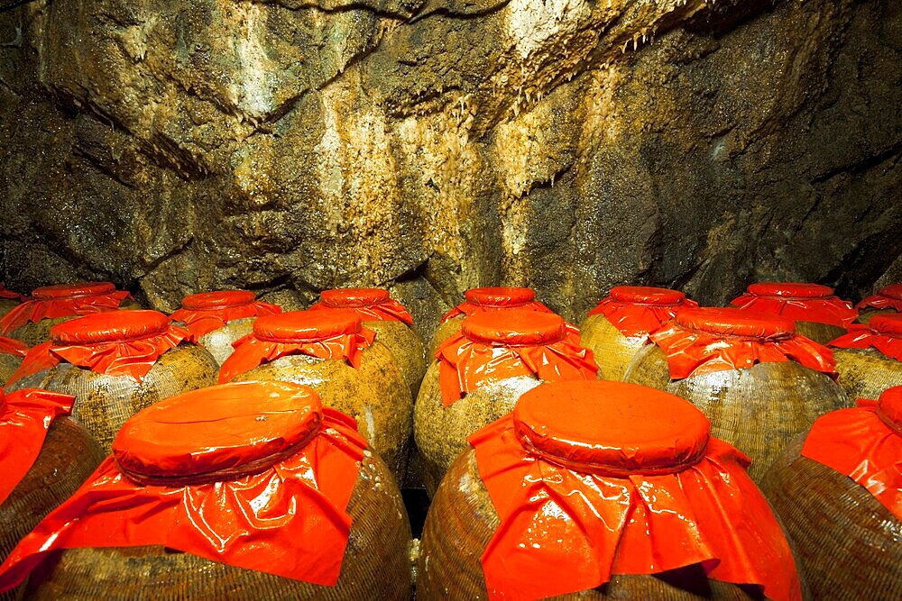 Jars full of alcohol are stored in Tunnel 88, a former miitary shelter now used by a local distillery and has become a tourist attraction on Nangan Island of the Matsu archipelago in Taiwan