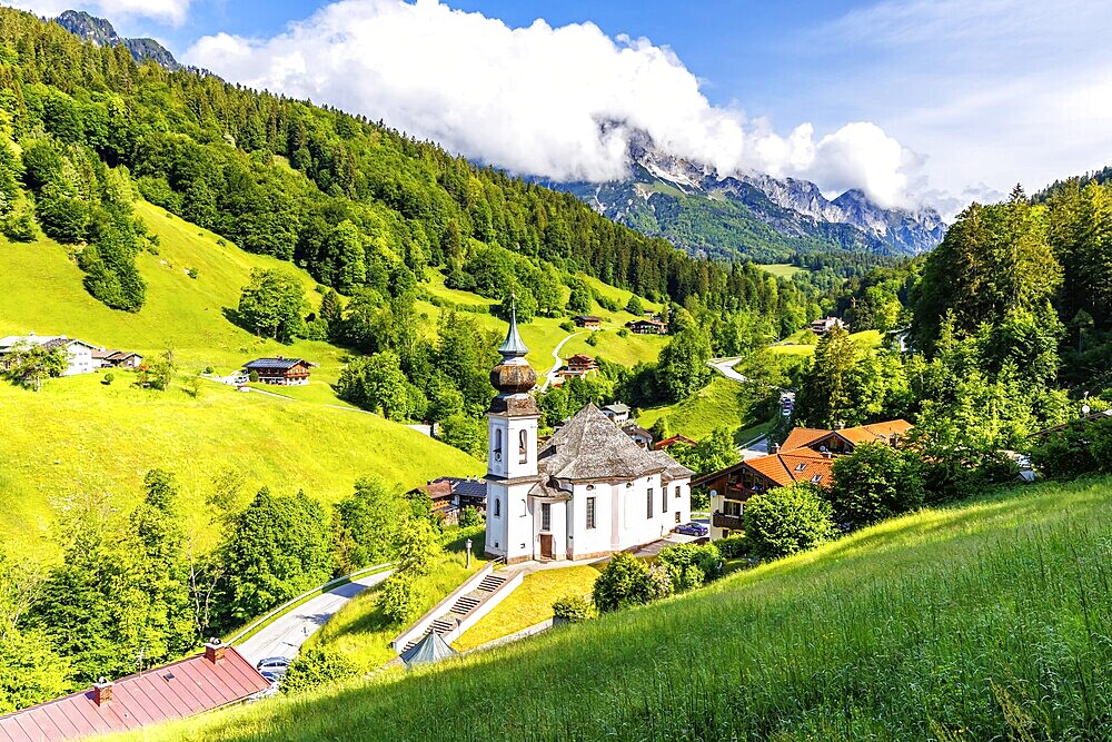 Maria Gern pilgrimage church in the Bavarian Alps in Berchtesgaden, Germany, Europe