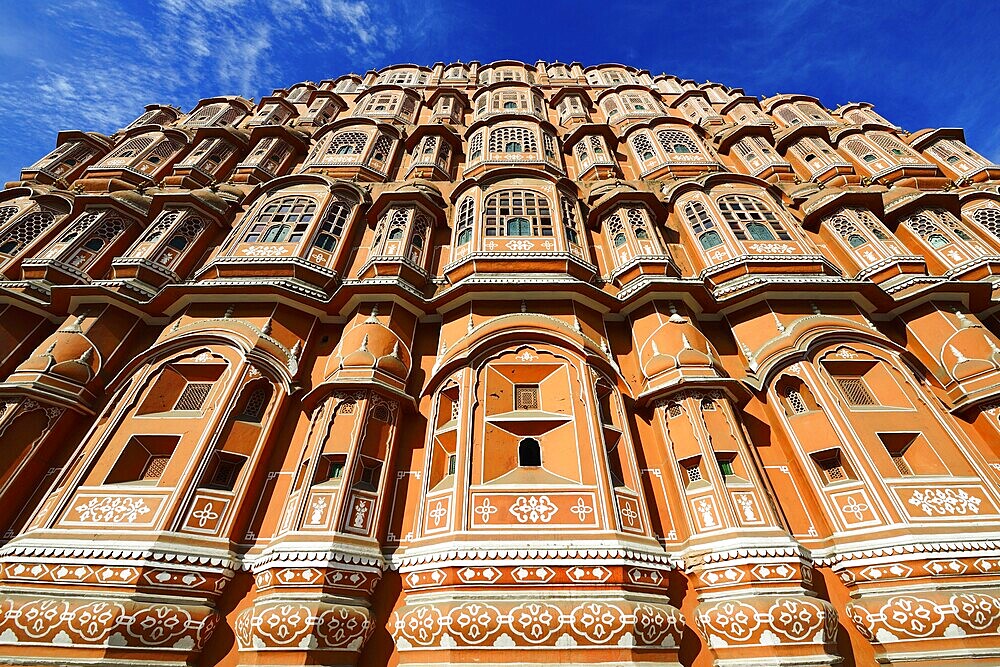 Facade, Hawa Mahal, Palace of the Winds, Jaipur, Rajasthan, India, Asia