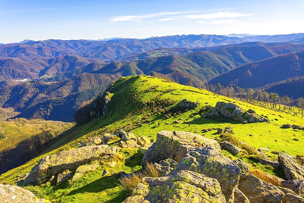 Beautiful landscape at the top of Mount Adarra in Urnieta. Gipuzkoa, Basque Country