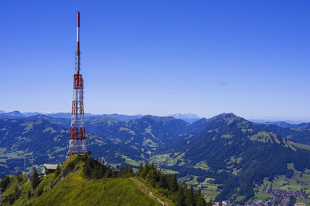 Bayerischer Rundfunk broadcasting station, Grünten, 1738m, Illertal, Allgäu Alps, Allgäu, Bavaria, Germany, Europe