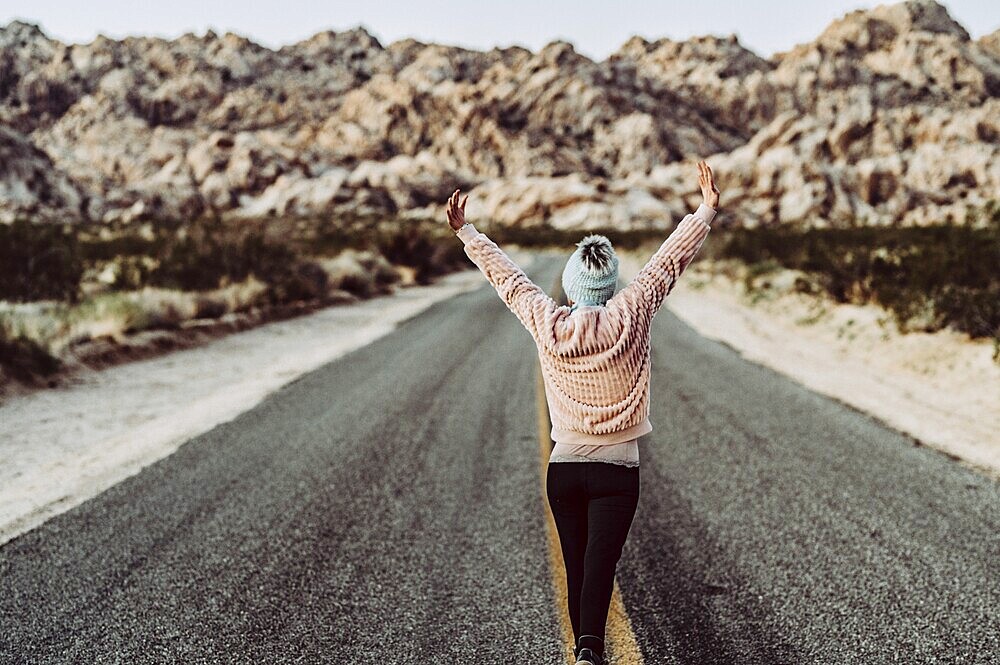 Young woman in Joshua Tree National Park