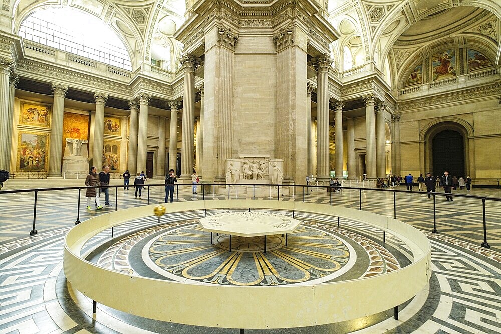 Foucault pendulum, Pantheon, le Panthéon, monument in neoclassical style, 5th district, Paris, France, Western Europe, Europe