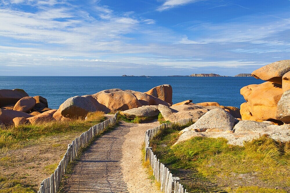 Pink Granite Coast in Brittany near Ploumanach, France, Europe