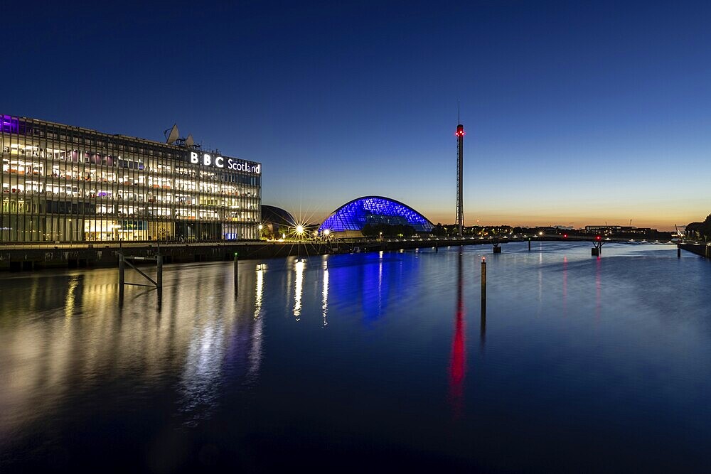 Science Centre and Tower, next to BBC Scotland building, on the River Clyde, Glasgow, Scotland, United Kingdom, Europe