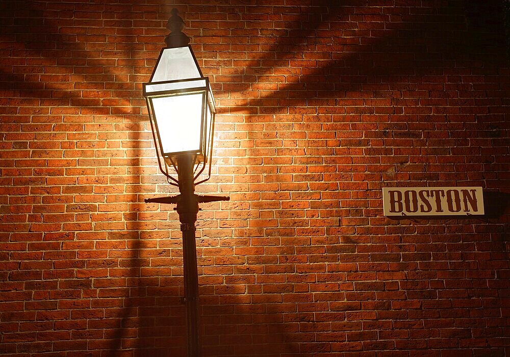 Acorn street Beacon Hill cobblestone Boston in Massachusetts USA