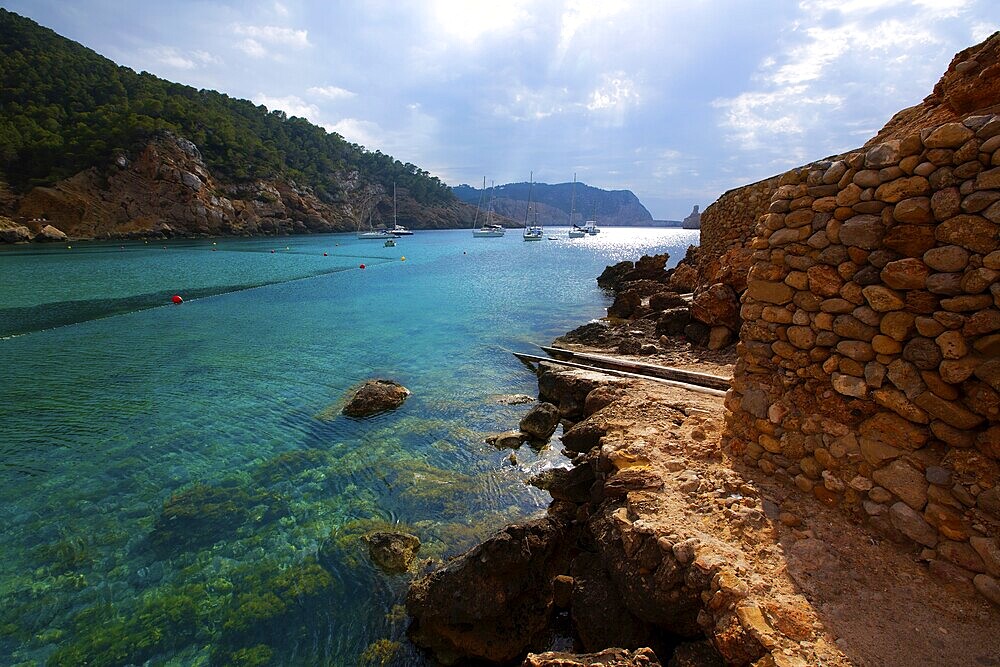 Ibiza Port de Benirras at Balearic Islands of Spain