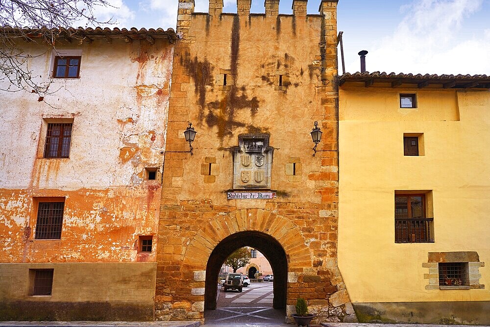 Rubielos de Mora village in Teruel Spain located on Gudar Javalambre Sierra