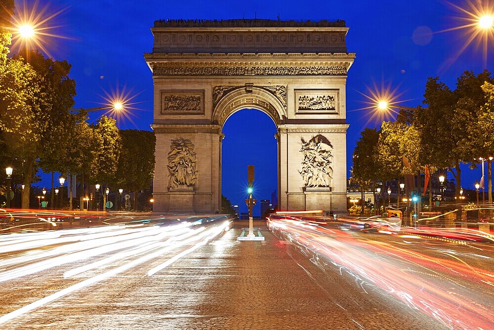 Arc de Triomphe in Paris Arch of Triumph sunset at France