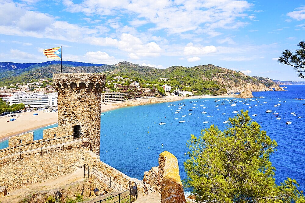 Tossa de Mar castle in Costa Brava of Catalonia Spain