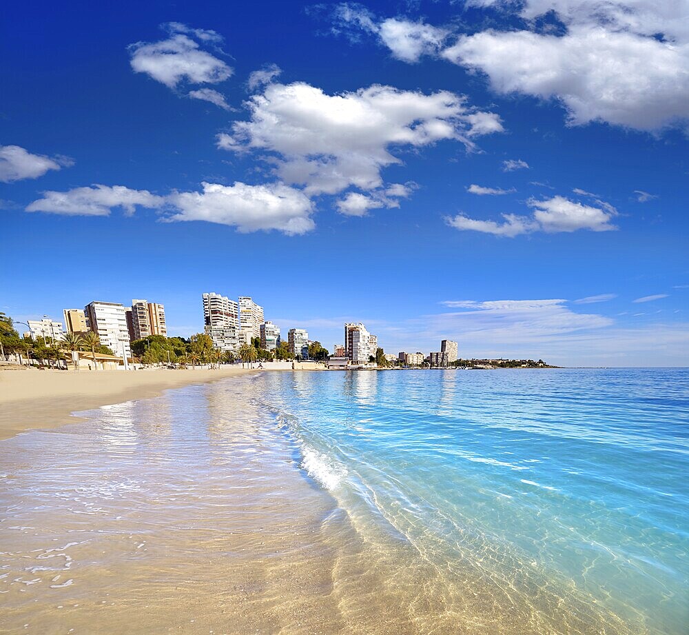 Albufereta beach of Alicante in Costa Blanca of Spain