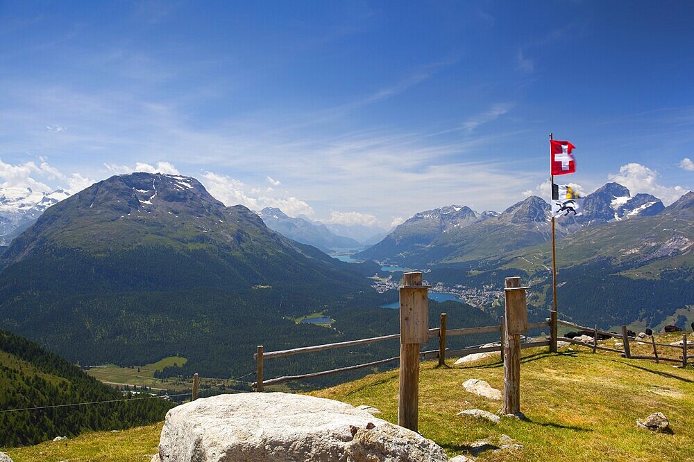Panorama of the Upper Engadine from Muottas Muragl, Switzerland