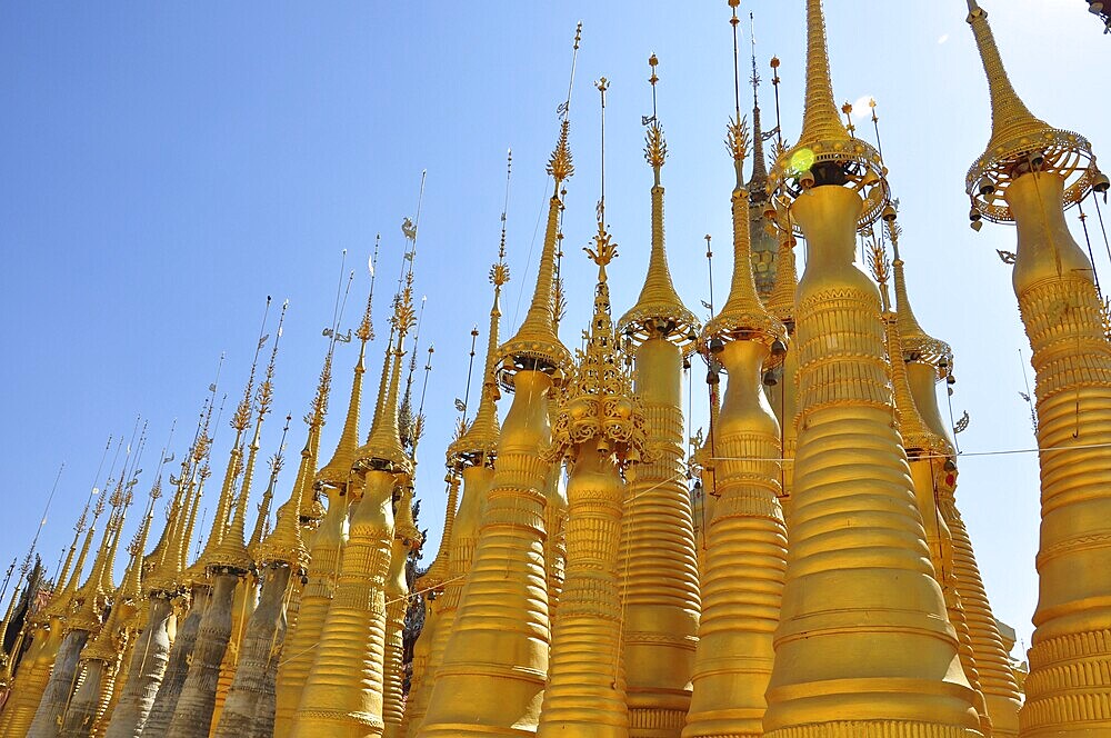 Pagoda field at Lake inlesee, Burma