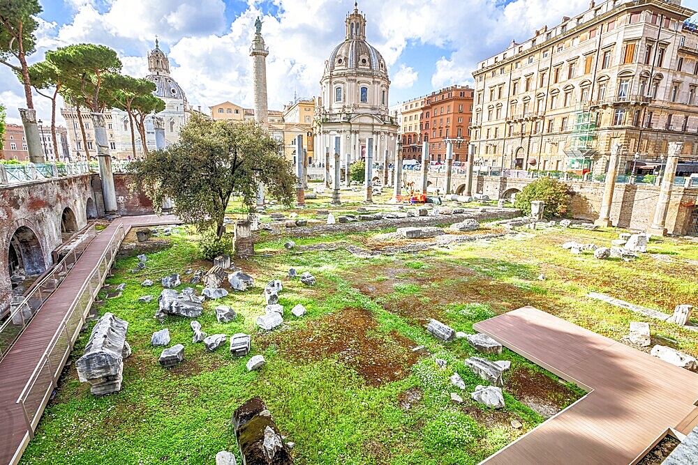 The Basilica Ulpia, Foro di Traiano, Trajan's Forum, in Rome, Lazio, Italy