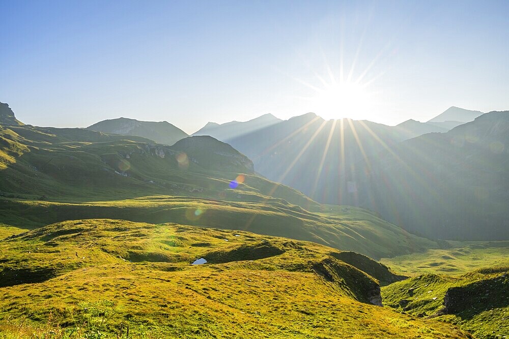 Sunrise in the Mountains at Hochalpenstraße, view from Fuscher Lacke, Pinzgau, Salzburg, Austria