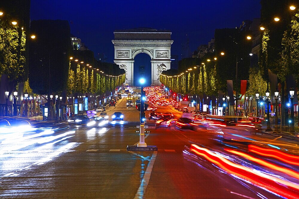 Arc de Triomphe in Paris Arch of Triumph sunset at France