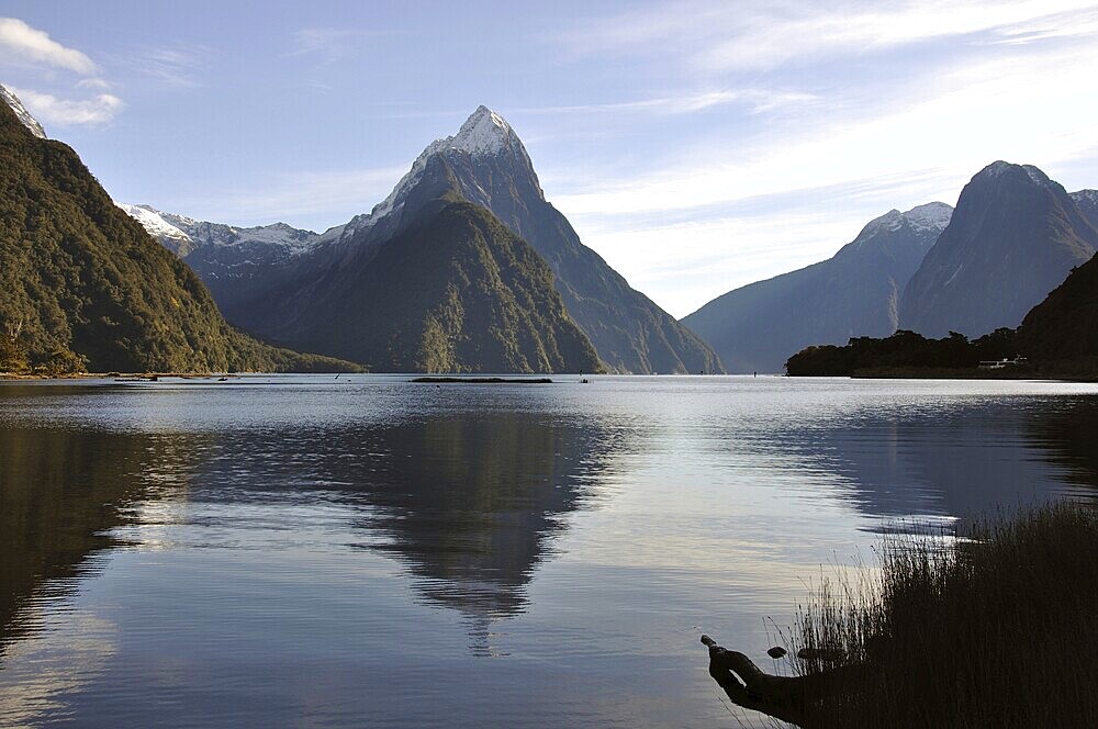 Reflection of Mitre Peak, Milford Sound, Fiordland, New Zealand
