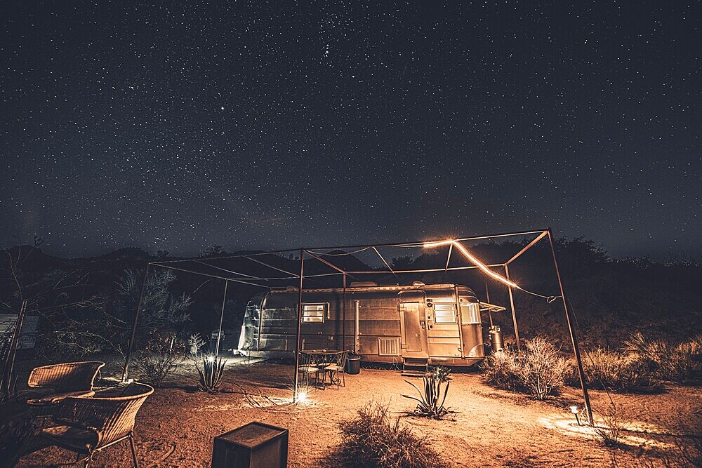 Camping under a starry sky in Joshua Tree National Park