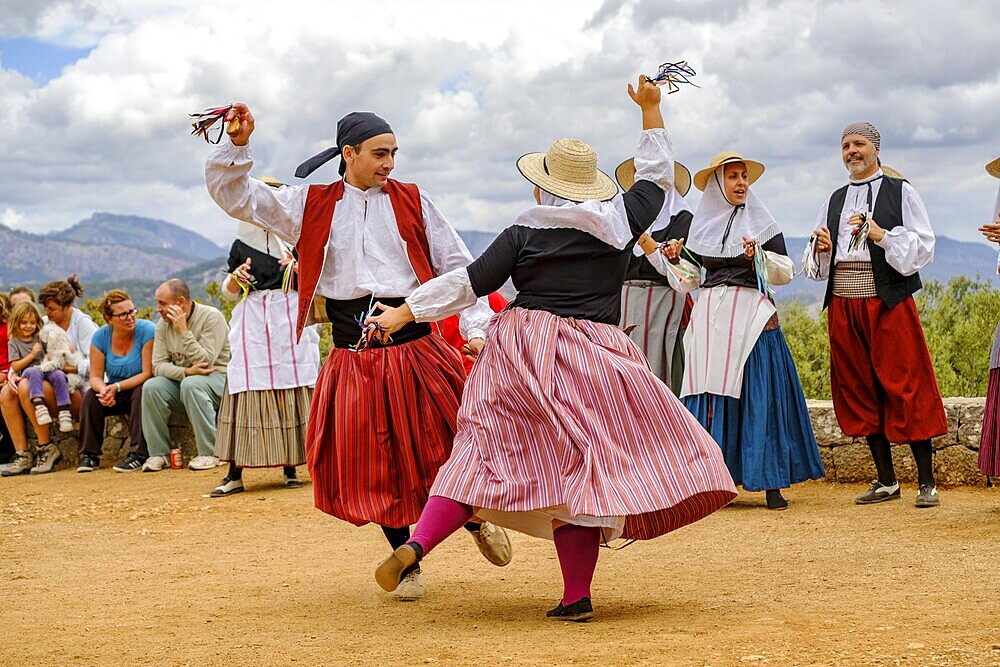 Maristel·la Chapel, pilgrimage and traditional bolero dancing, Son Ferrà Forest, Esporles, Tramuntana Mountains, Mallorca, Balearic Islands, Spain