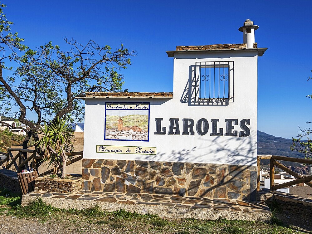 Village Laroles, one of the whitewashed villages on the slopes of the Sierra Nevada, Andalusia, Spain