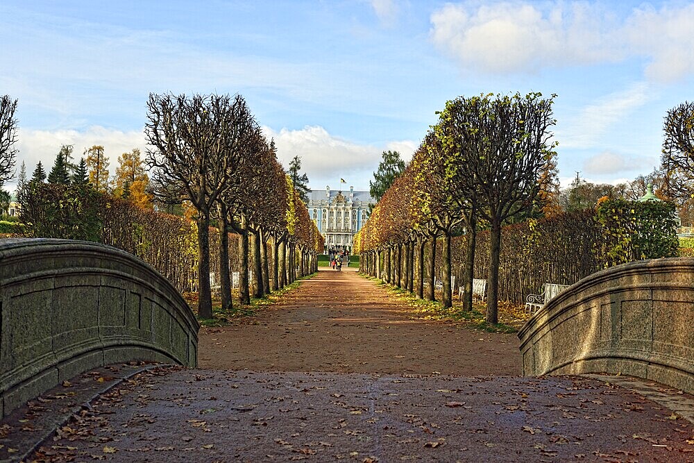 Autumn landscape in St Catherine's Garden in Pushkin, Russia
