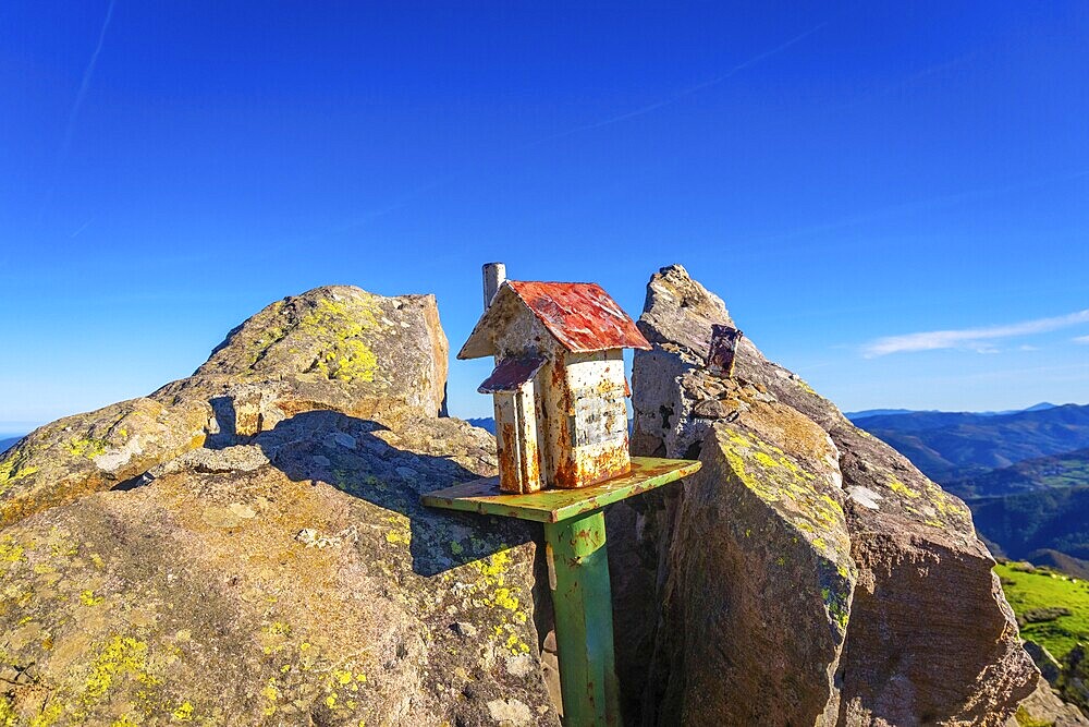 Beautiful sculpture on the top of Mount Adarra in Urnieta. Gipuzkoa, Basque Country