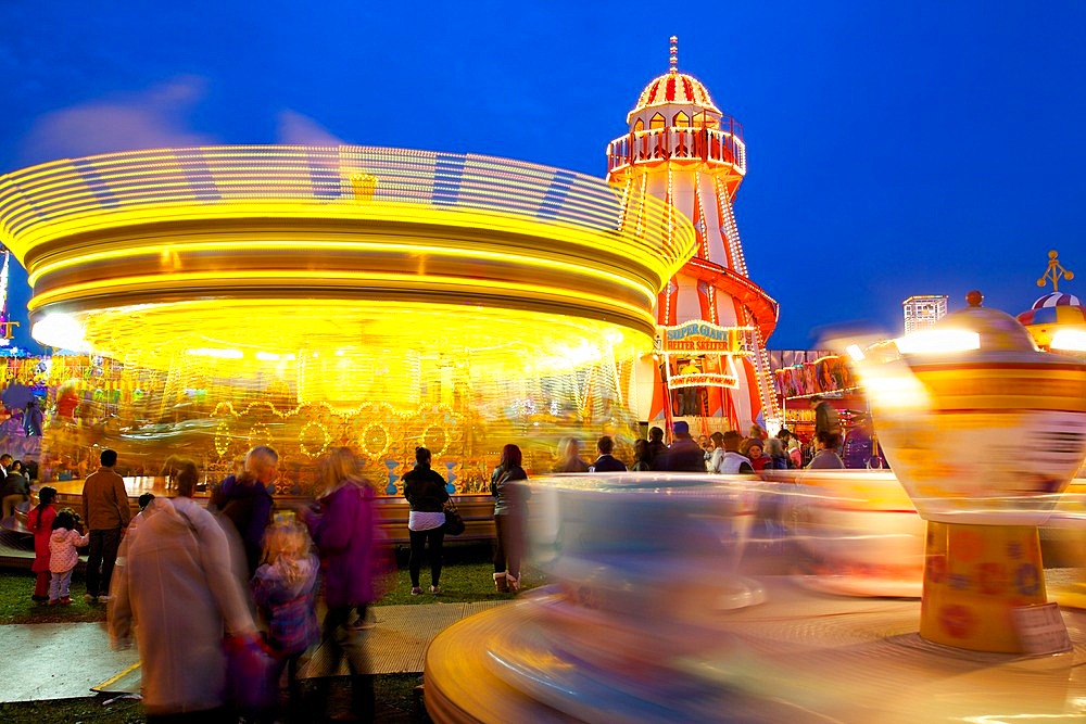 Helter Skelter, Goose Fair, Nottingham, Nottinghamshire, England, United Kingdom, Europe