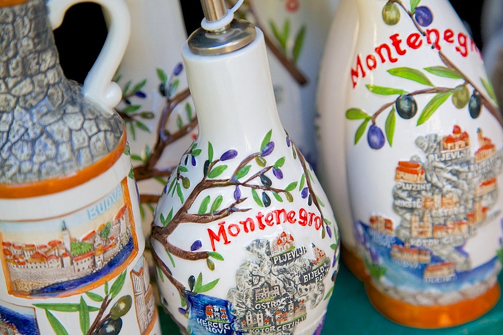 Souvenir pottery, Old Town, Budva, Montenegro, Europe