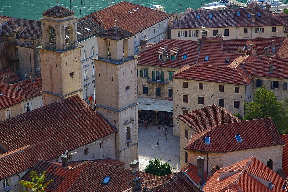 View over Old Town, Kotor, UNESCO World Heritage Site, Montenegro, Europe