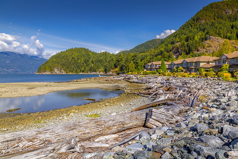 View of How Sound at Furry Creek off The Sea to Sky Highway near Squamish, British Columbia, Canada, North America