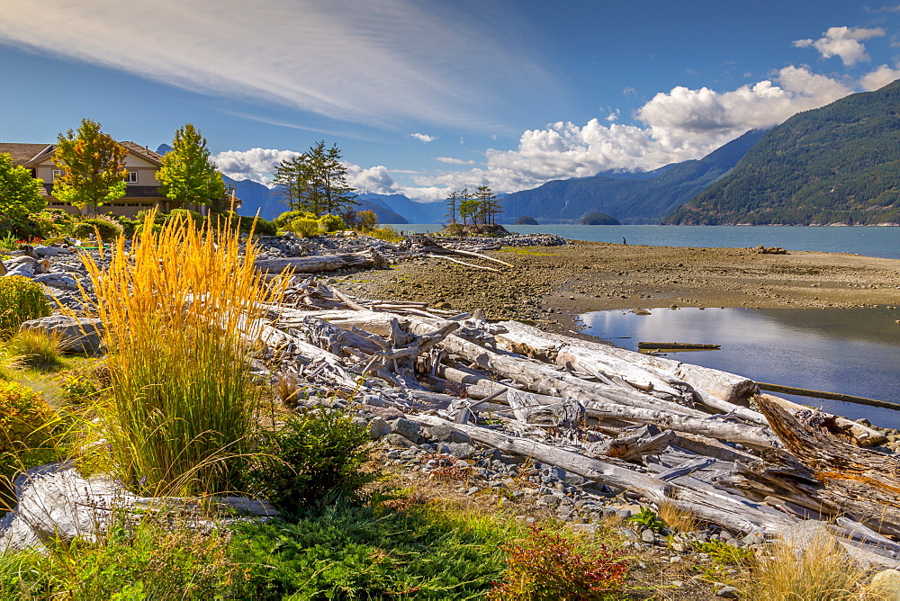 View of How Sound at Furry Creek off The Sea to Sky Highway near Squamish, British Columbia, Canada, North America