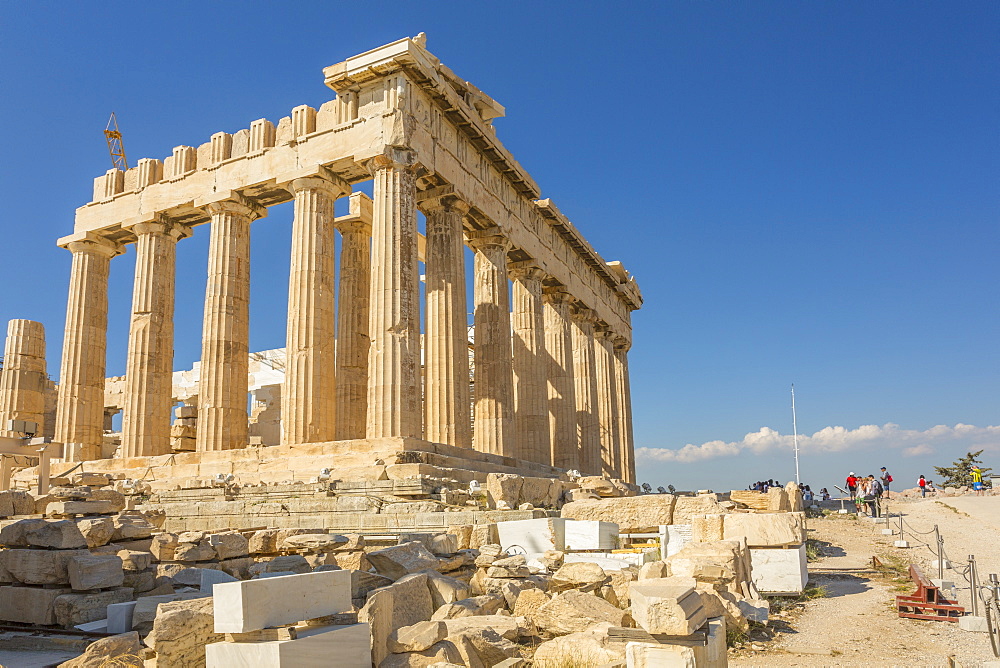 View of the Parthenon during late afternoon sunlight, The Acropolis, UNESCO World Heritage Site, Athens, Greece, Europe