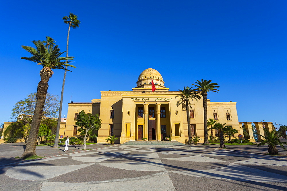 View of Royal Theatre on Avenue Mohammed VI, Marrakesh, Morocco, North Africa, Africa