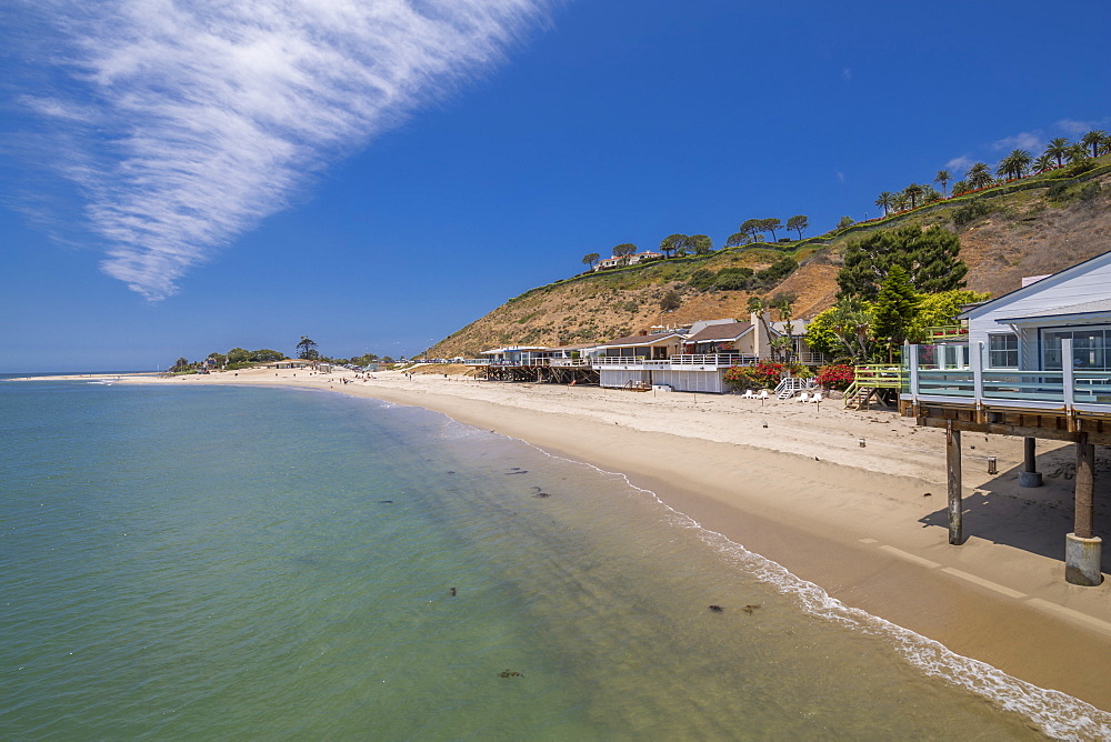 View of Malibu Beach from Malibu Pier, Malibu, California, United States of America, North America